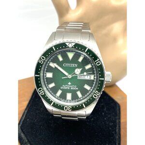Citizen Men's Watch NY0121-50X Promaster Automatic Diver Green Dial Steel 41mm